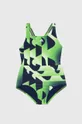 zelená Jednodielne detské plavky adidas Performance Dievčenský