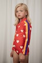 Mini Rodini jednoczęściowy strój kąpielowy dziecięcy Hearts miękka pomarańczowy 2428011442
