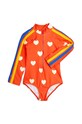 Mini Rodini jednoczęściowy strój kąpielowy dziecięcy Hearts 2428011442 pomarańczowy SS24