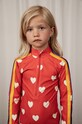 Mini Rodini jednoczęściowy strój kąpielowy dziecięcy Hearts 2428011442 pomarańczowy