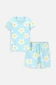 plava Dječja pamučna pidžama Coccodrillo Za djevojčice