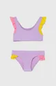 fioletowy United Colors of Benetton dwuczęściowy strój kąpielowy dziecięcy Dziewczęcy