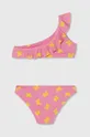 United Colors of Benetton dwuczęściowy strój kąpielowy dziecięcy różowy