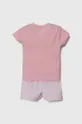 Дитяча бавовняна піжама Polo Ralph Lauren рожевий