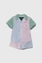 multicolor Polo Ralph Lauren piżama bawełniana dziecięca Dziewczęcy