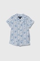 Детская хлопковая пижама Polo Ralph Lauren комплект голубой 4P0145