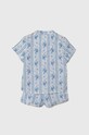 Детская хлопковая пижама Polo Ralph Lauren 4P0145 голубой SS24