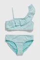 tirkizna Dječji dvodijelni kupaći kostim Abercrombie & Fitch Za djevojčice