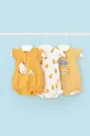 żółty Mayoral Newborn body niemowlęce 3-pack Dziewczęcy