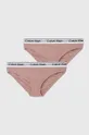 różowy Calvin Klein Underwear figi dziecięce 2-pack Dziewczęcy