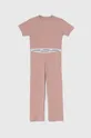 roza Otroška pižama Calvin Klein Underwear Dekliški