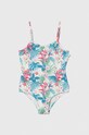 Jednodielne detské plavky Pepe Jeans HIBISCUS FRILL SWIMSUIT bez kostíc zelená PGB10400