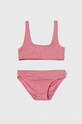Dvojdielne detské plavky Pepe Jeans LUREX SC BIKINI SET mäkké ružová PGB10404