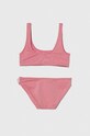 Pepe Jeans costum de baie pentru copii din două piese LUREX SC BIKINI SET PGB10404 roz SS24