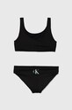 Calvin Klein Jeans dwuczęściowy strój kąpielowy dziecięcy KY0KY00067.PPYH czarny SS24