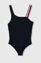 granatowy Tommy Hilfiger jednoczęściowy strój kąpielowy Dziewczęcy