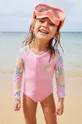 różowy Roxy jednoczęściowy strój kąpielowy dziecięcy TINY FLOWERNE Dziewczęcy