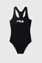 Fila costum de baie dintr-o bucată pentru copii SIBARI moale negru FAT0434
