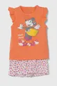 oranžna Otroška bombažna pižama zippy x Disney Dekliški