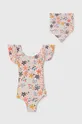 beżowy zippy jednoczęściowy strój kąpielowy niemowlęcy Dziewczęcy