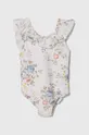 biały zippy jednoczęściowy strój kąpielowy niemowlęcy Dziewczęcy