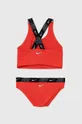 Dvojdielne detské plavky Nike Kids LOGO TAPE červená