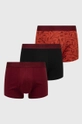 burgundské Boxerky Guess 3-pak JOE Pánsky