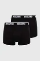 črna Boksarice Moschino Underwear 2-pack Moški