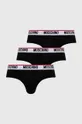 čierna Slipy Moschino Underwear 3-pak Pánsky