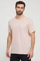 HUGO t-shirt lounge z elastanem różowy 50518646