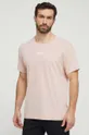 różowy HUGO t-shirt lounge Męski