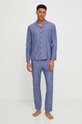 United Colors of Benetton pijamale de bumbac set albastru 4ICK4P008