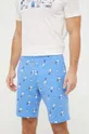 modra Bombažne pižama kratke hlače United Colors of Benetton x Peanuts Moški