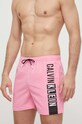 Plavkové šortky Calvin Klein Planet friendly růžová KM0KM00991