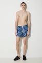 Plavkové šortky Marcelo Burlon Aop Sound Waves Swim Short CMFA003S24FAB0024501 modrá SS24