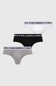 Karl Lagerfeld slipy 3-pack dzianina czarny 240M2111
