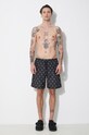 Neil Barrett pantaloni scurti de baie All-Over Micro Bolts Swim Long Shorts MY58026B.Y068.524N negru SS24