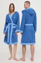 Халат United Colors of Benetton изчистен син 6ORG28015