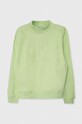 Детски суичър Calvin Klein Jeans без качулка зелен IB0IB01948.128.176.PPYH