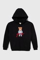 Дитяча кофта Guess з капюшоном чорний L4RQ24.KBJ31.PPYH