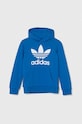 adidas Originals bluza dziecięca TREFOIL HOODIE z kapturem niebieski IN8468