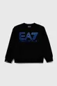 μαύρο Παιδική βαμβακερή μπλούζα EA7 Emporio Armani Για αγόρια
