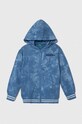 United Colors of Benetton bluza bawełniana dziecięca z kapturem niebieski 3EM5C503Q.G.Seasonal