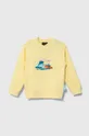 rumena Otroški bombažen pulover Emporio Armani x The Smurfs Fantovski