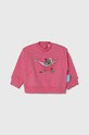 Emporio Armani bluza bawełniana niemowlęca x The Smurfs aplikacja różowy 3DHMJN.3J5GZ