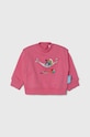 Emporio Armani bluza bawełniana niemowlęca x The Smurfs aplikacja różowy 3DHMJN.3J5GZ
