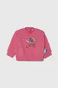 roza Bombažen pulover za dojenčka Emporio Armani x The Smurfs Fantovski