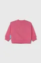Bombažen pulover za dojenčka Emporio Armani x The Smurfs roza