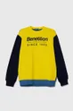 żółty United Colors of Benetton bluza bawełniana dziecięca Chłopięcy