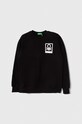 United Colors of Benetton bluza bawełniana dziecięca nadruk czarny 3J68C10H1.G.Seasonal